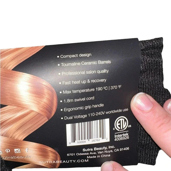 Sutra Beauty Mini Ceramic Curling Iron Cool Tip Compact Pastel Yellow 19mm 0.75" - Picture 3 of 3